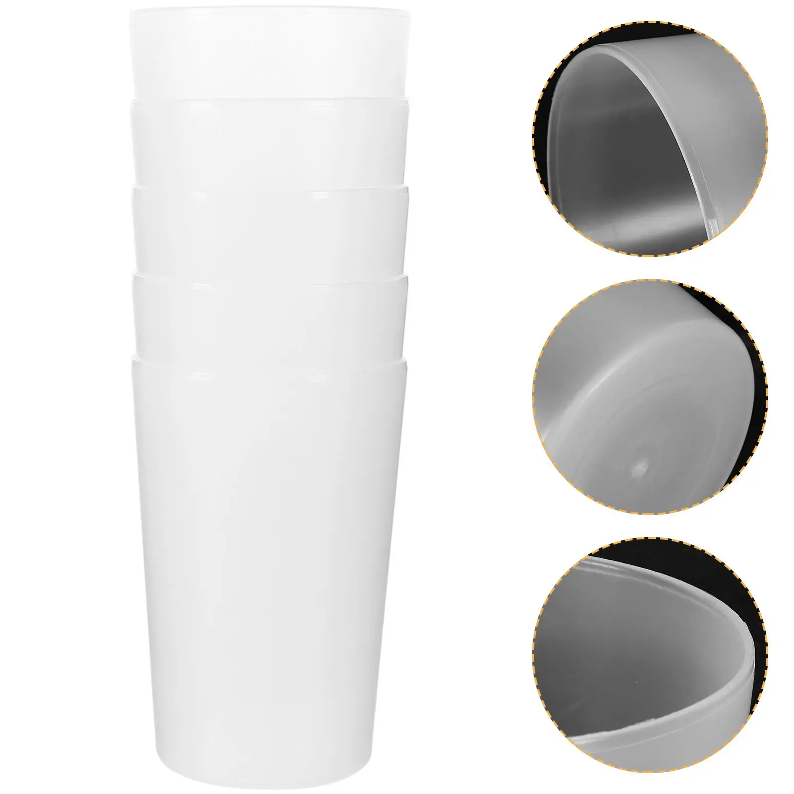 

4 Pcs Transparent Couples Toothbrush Cup Mouthwash Round Plastic Drink Blue Pink Each 2 Travel Tumbler Storage Reusable