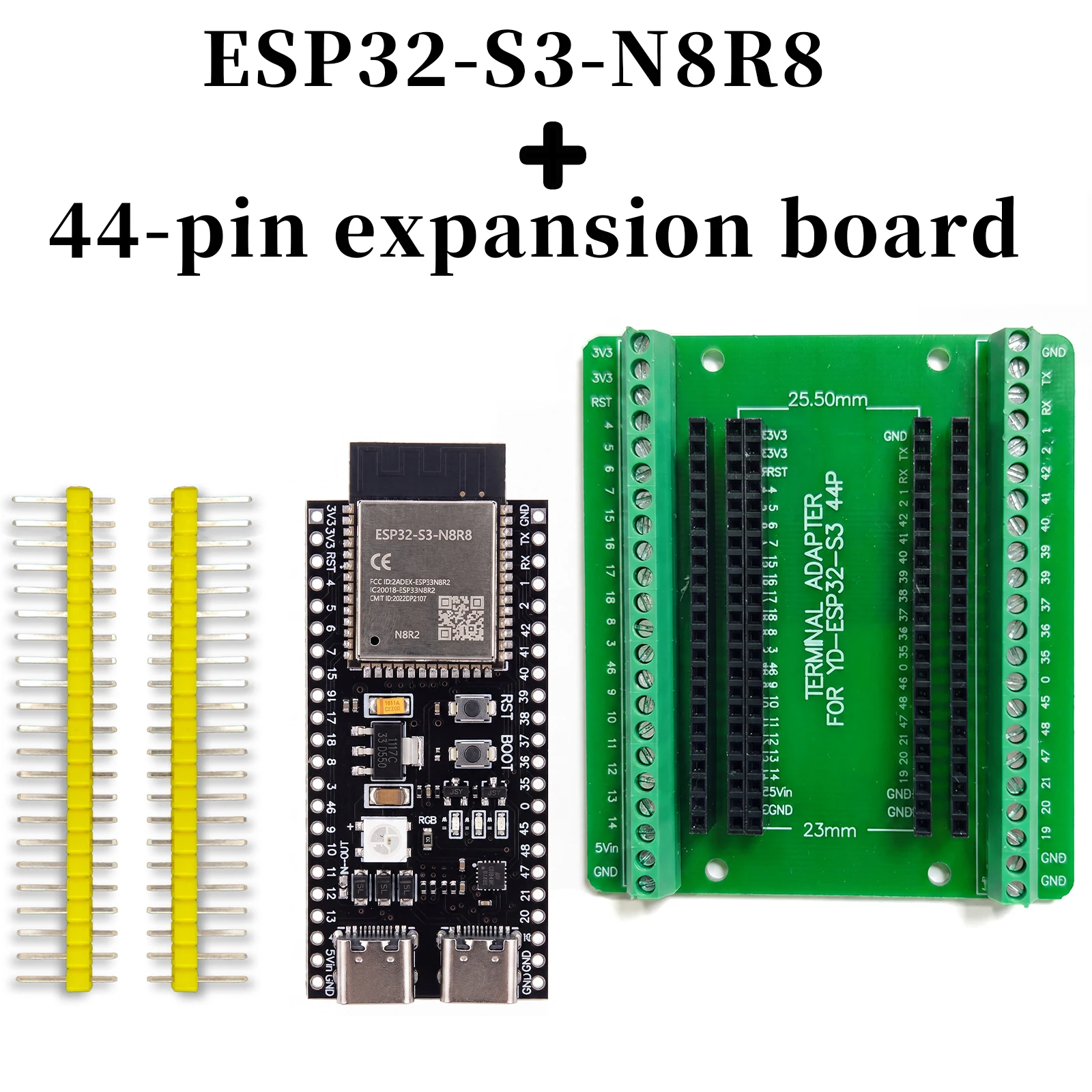 ESP32-S3 Ontwikkelingsbord WiFi Bluetooth 5.0 Dual-Core 240MHz N16R8 N8R8 8MB PSRAM Dubbele USB-C 44PIN Adapter voor MicroPython IoT