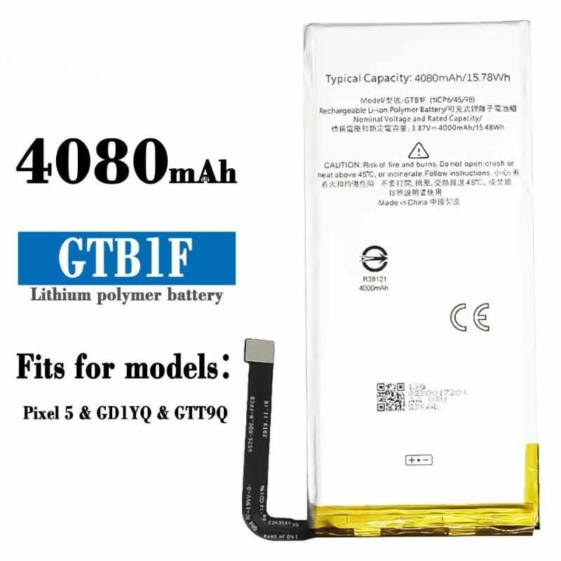 4080mAh GTB1F Replacement Battery for HTC Google Pixel 5 Pixel5 GTT9Q GD1YQ Smart Mobile Phone  Batteries