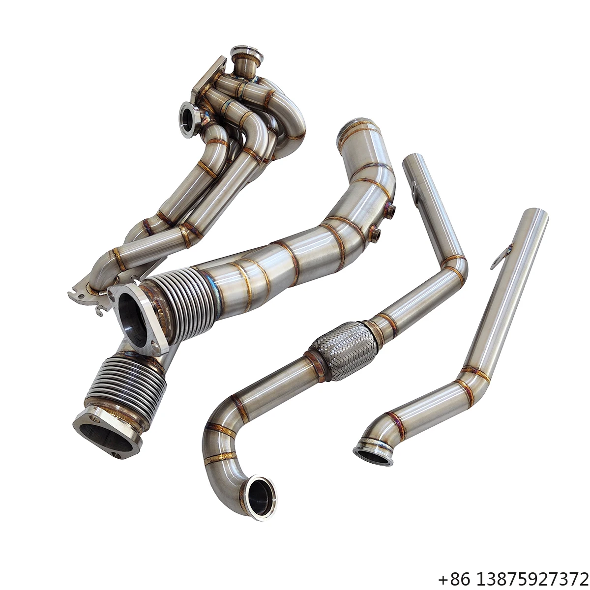 Ecnal for S58 G80 G82 M3 M4 Single Turbine Manifold Connected to Garrett PTE with T4 Shell Discharge Exhaust Pipe for Cars