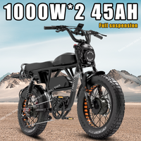 Electric Bike Adult 2000W Dual Motor 48V45AH 20*4 Inch Fat Tire Electric Bicycle Off-Road motorcycle style Full suspension Ebike