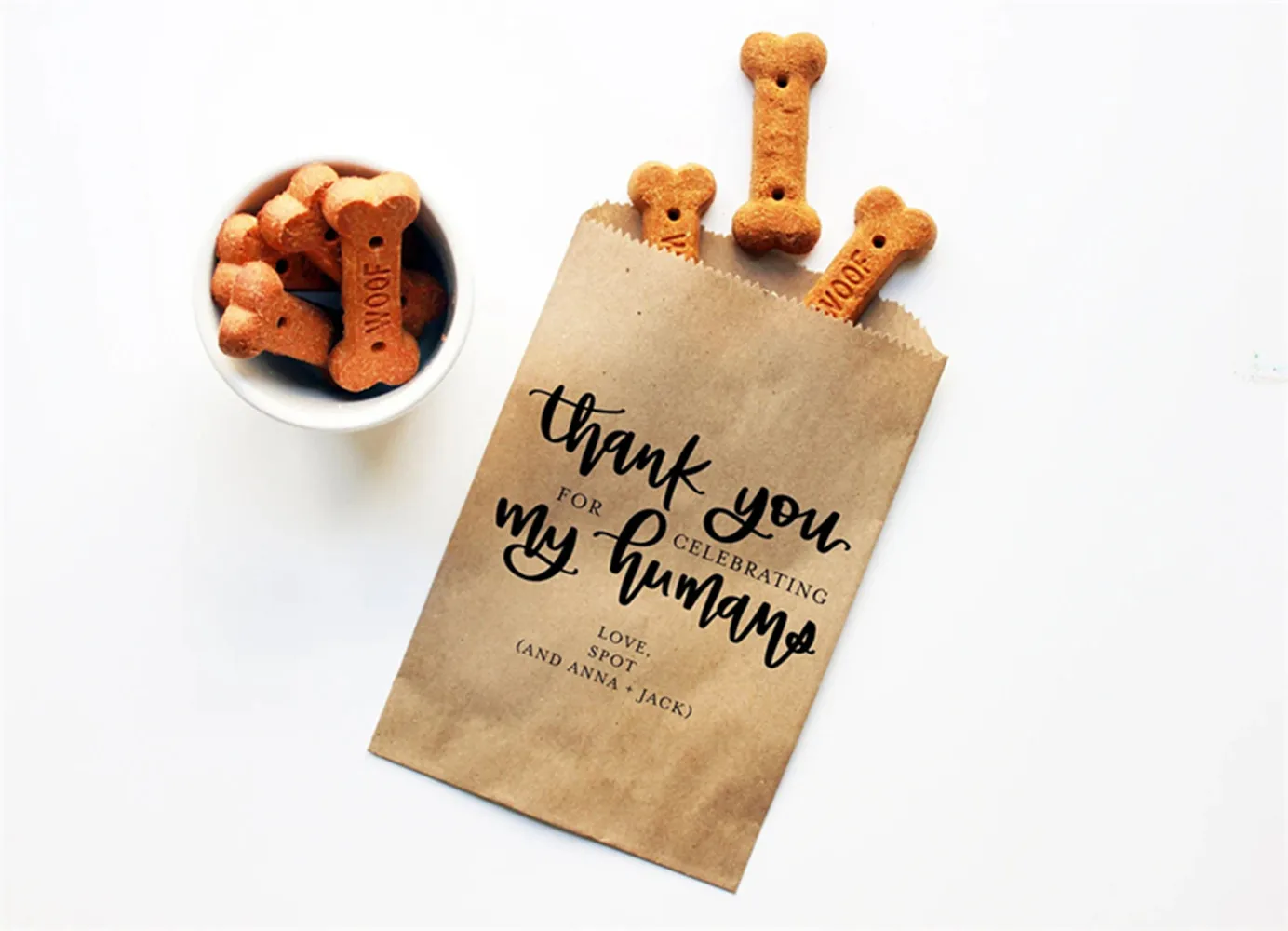 

50 Dog Treat Favor Bag | Wedding Favor Bags | Personalized Wedding Favor Bags, Thanks for Celebrating my Humans | Cat treats bag