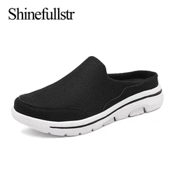 Summer Men Indoor Mesh Slippers House Home Slipers Half Shoes Unisex Breathable Soft Light Big Size 47 48 49