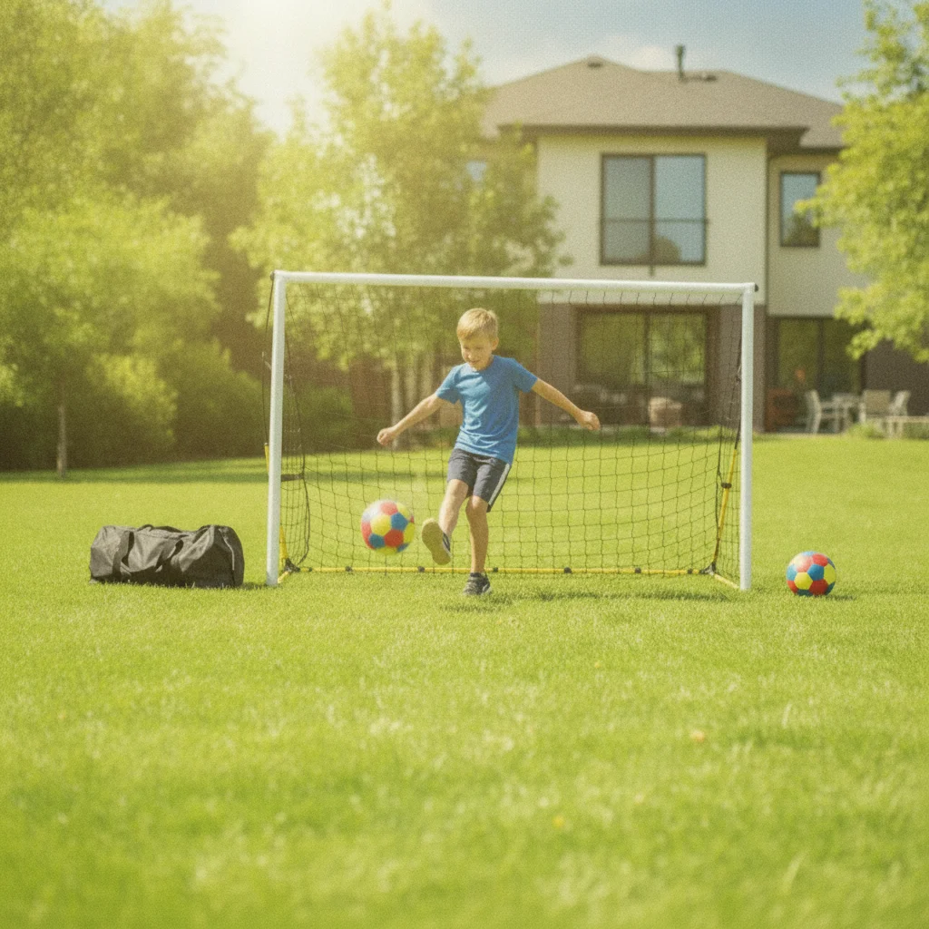 Soccer Goal with Net Quick-Assembly Portable Soccer Goal Sporting Goods Sturdy Rust-Complimentary for Young Players