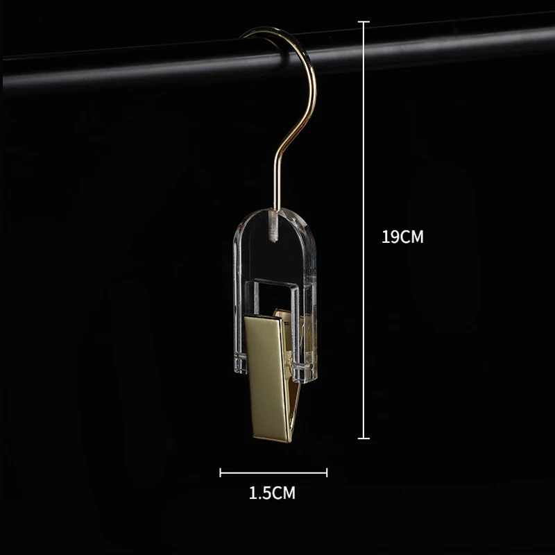 5Pcs 10Pcs Acrylic Clips Clothing Store Clothespin Suit Pants Scarf Skirt Hanger Rack Wardrobe Hanger Transparent Cloth Rack