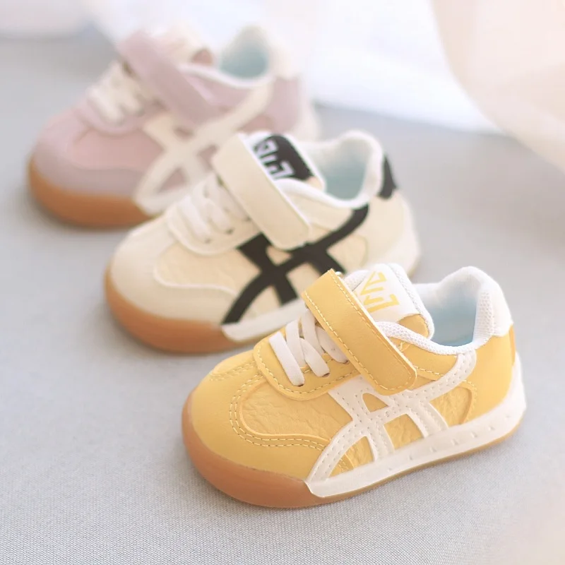 

Spring Sport Shoes for Children PU Leather Boy's Girl's Sneakers Soft-soled Waterproof Infant Baby Ergonomics Kid's Sneakers