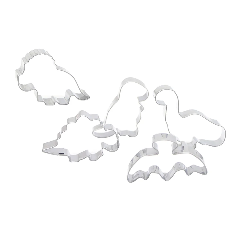 

5 Pcs Dinosaur Cookie Set Stainless Steel Biscuit Mold for Baking Cookies Chocolate Cake Party Gifts Kids Adults