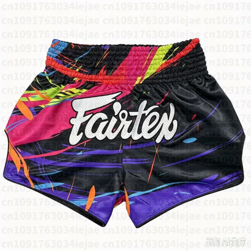Muay Thai Shorts Men Women Kids Leopard Thai Boxing Shorts Premium Kickboxing Fight Training MMA Pants