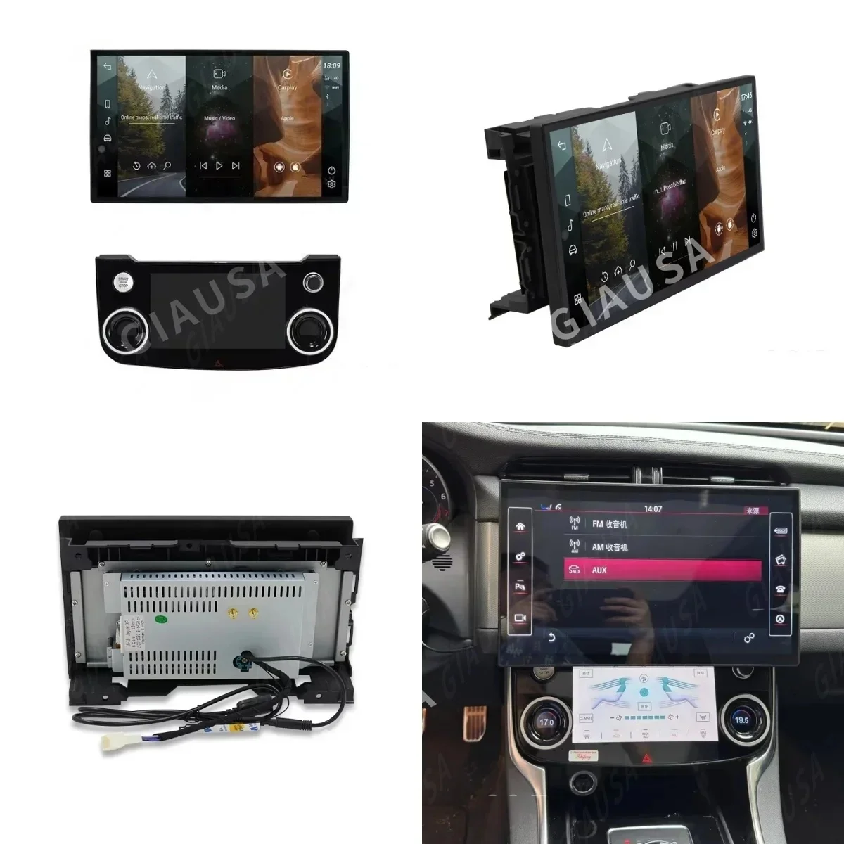 13,3 pulgadas Android 13,0 Radio de coche estéreo Android Auto para Jaguar XF XFL F-PACE 2016-2019 Radio inalámbrica Carplay AUTO GPS Navi