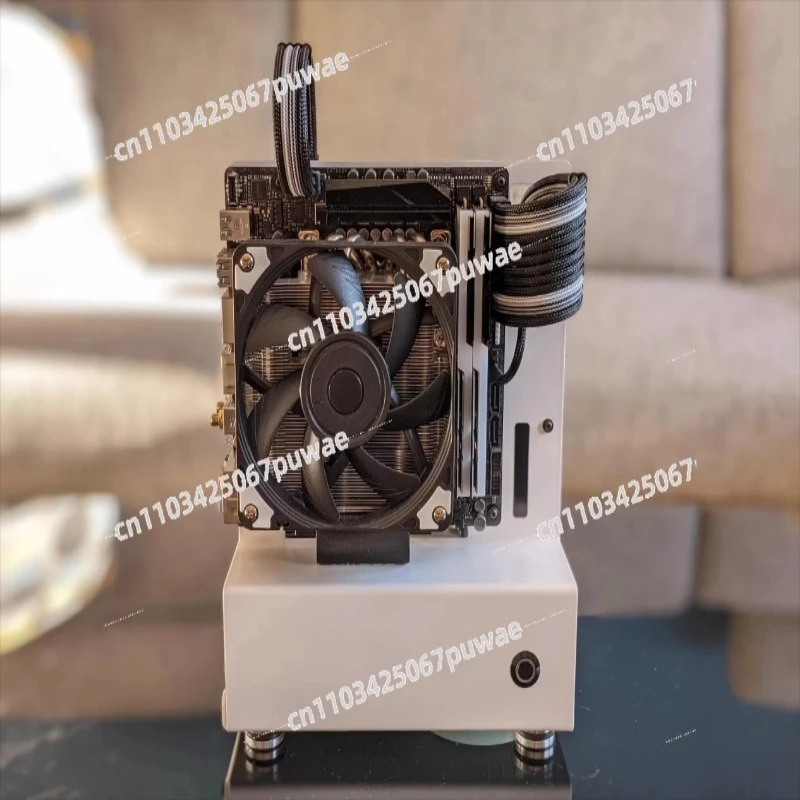ITX Open Chassis Mini Portable Host Empty Chassis with High-Aesthetic Sea-View Design for PC Building