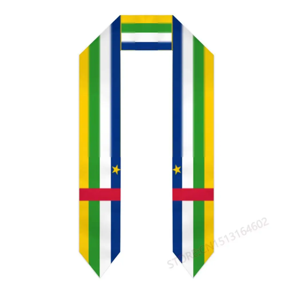 Custom Name Or Logo Central African Republic Flag Scarf Graduation Stole Sash International Study Abroad Class of 2023 Shawl