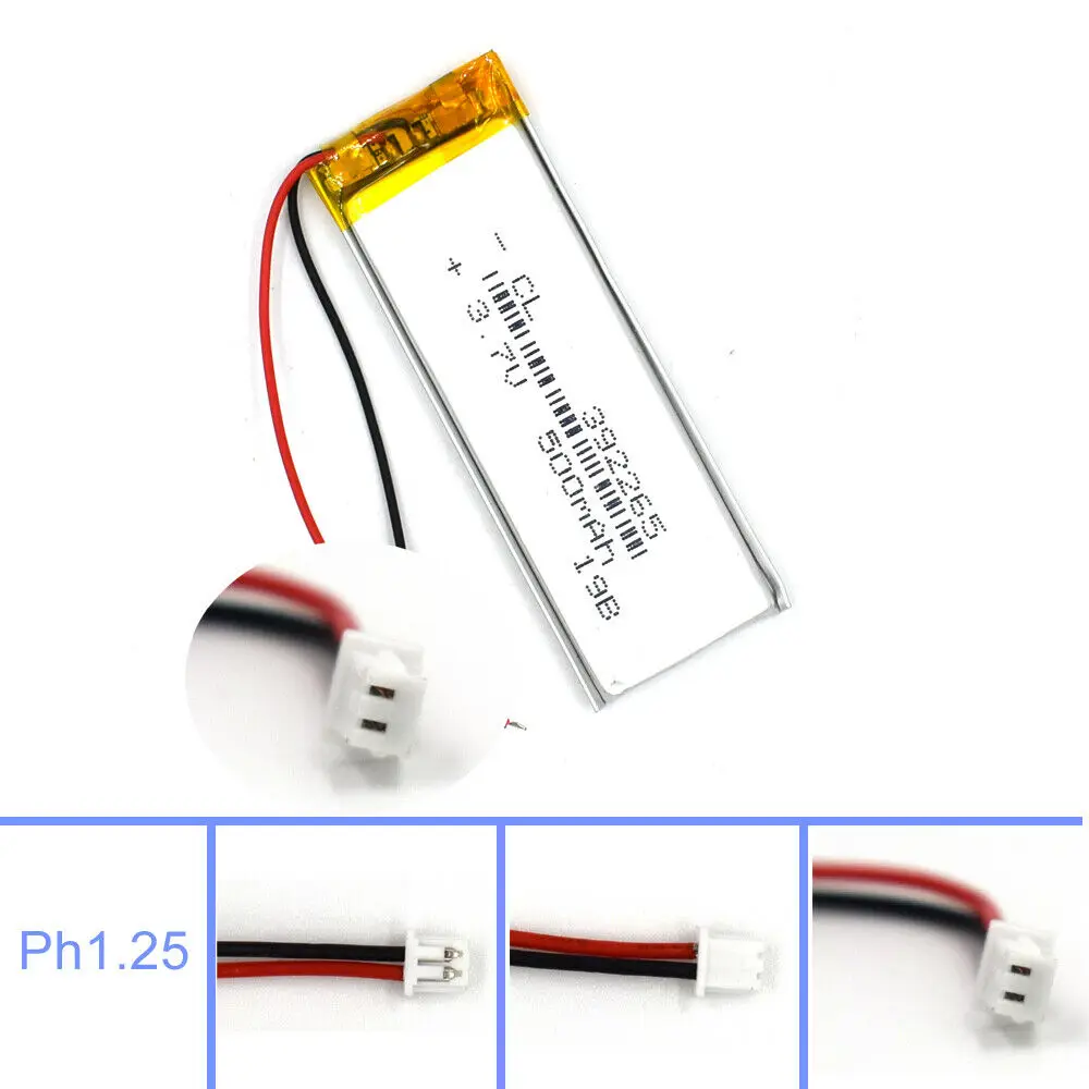 

3.7V 500 mAh Polymer Li Lithium Battery Lipo 392265 For GPS Sat Nav Music Player Camera Measuring Reacorder