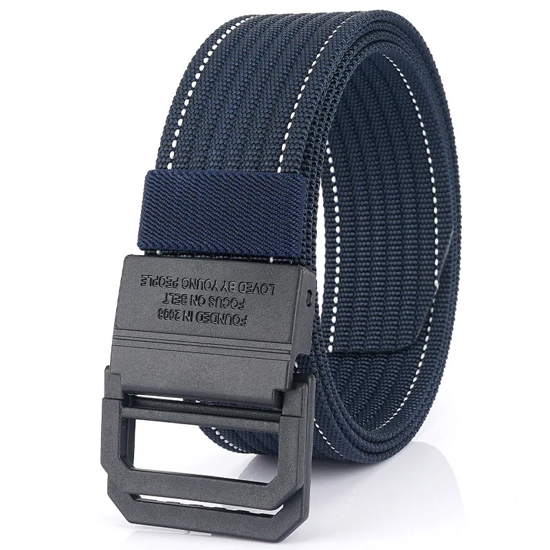 Casual Nylon Belt Double Ring Buckle Metal Free Lightweight Versatile Jeans Belt Woven Women Waist Belt Cinturon Trenzado Hombre