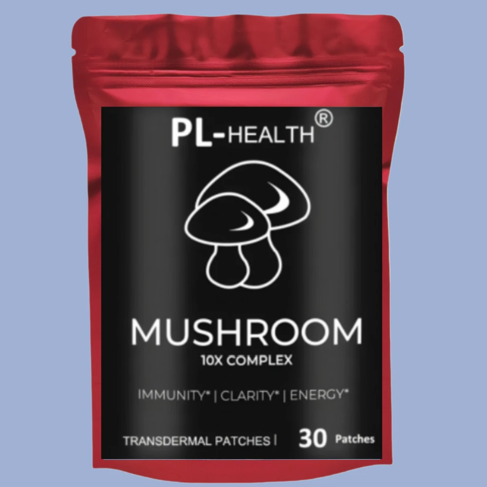 10 Mushroom Complex Transdermal Patches Lions Mane, Reishi And Cordyceps For Memory Natural Energy Stress Relief 30 Patches