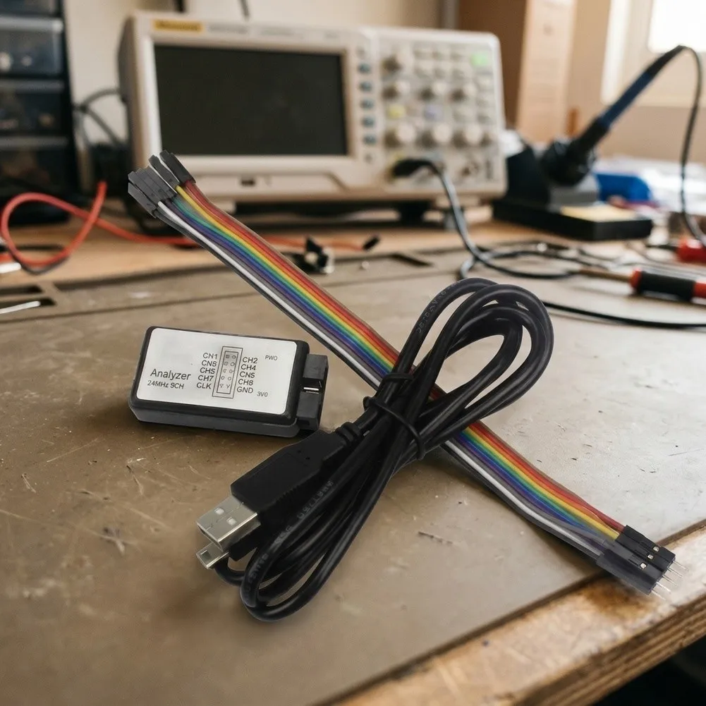 USB-Powered 8 Channel For Logic Analyzer for FPGA Debugging Featuring 24M Samples per Second and Wide 0V to 5.5V Voltage Range