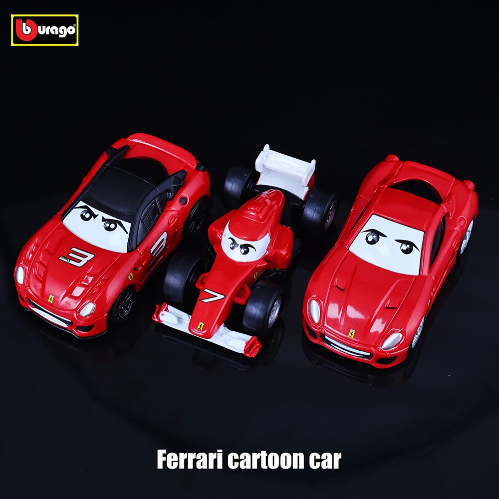 Bburago 1:43 Ferrari, offiziell lizenzierte Q-Version, niedliches Spielzeug-F1-F10-599-GTB-Luxusauto aus Legierung, Druckguss-Automodell, Spielzeuggeschenk