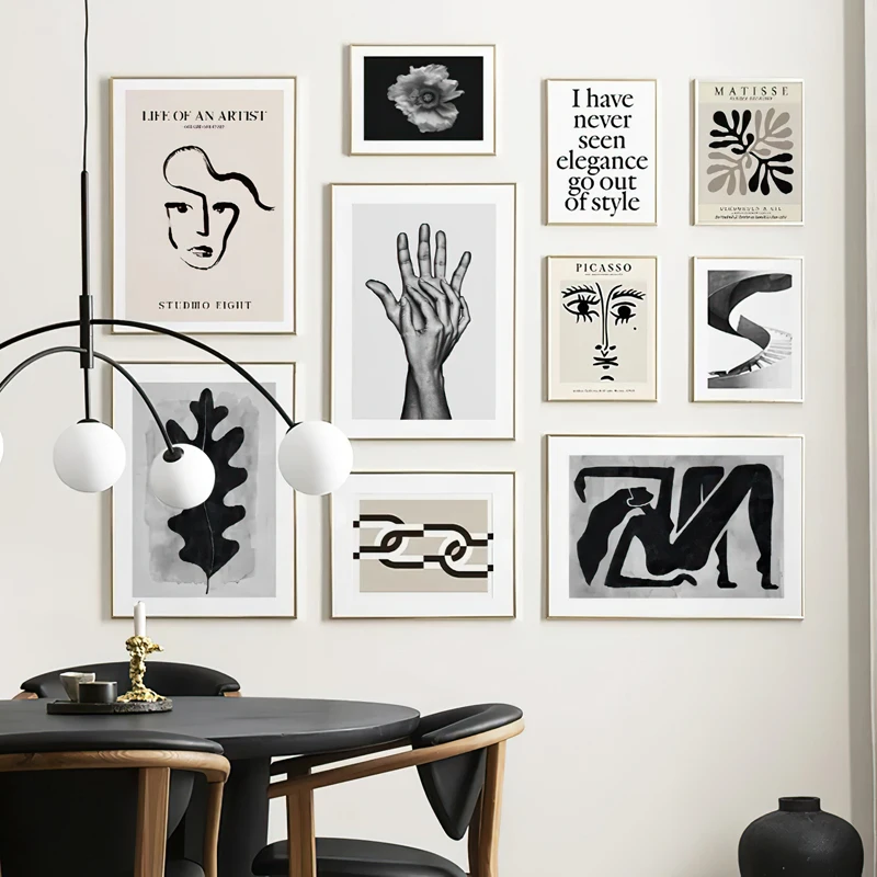 

Famous Picasso Wall Art Poster Black and White Abstract Wall Art Picture Matisse Canvas Painting Modern Home Decor Unframed