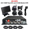 トレーニングカー用ビデオレコーダー,4G, GPS,wifi,DVR, 4チャンネル,1080p,デュアルSD, 512GB SDカード,トラックバス用4chモバイルMDVR 1