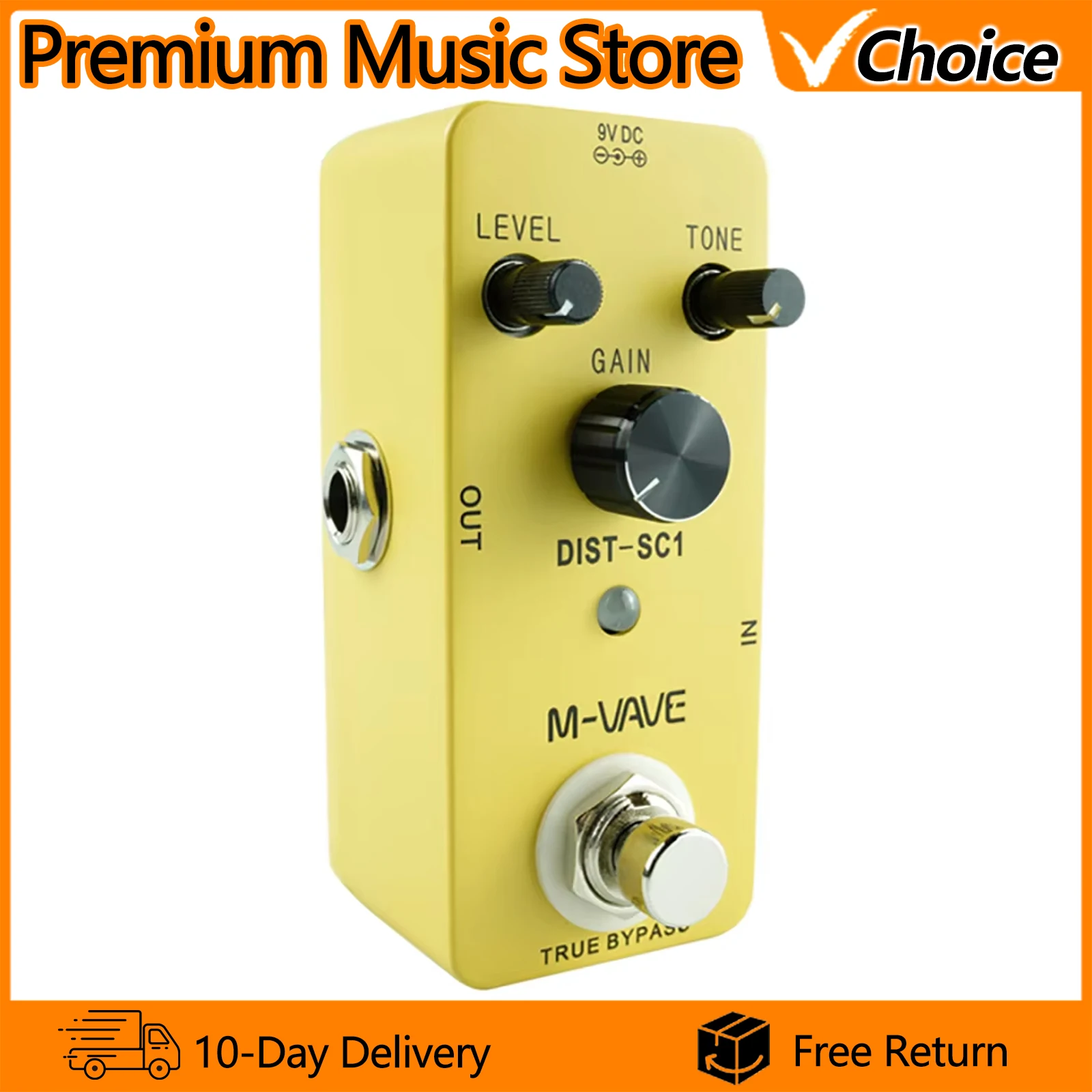 

M-VAVE Electric Guitar Effect Pedal Distortion-SC1 Pedal Classic warm smooth Distortion Effect True Bypass Guitar Accessories