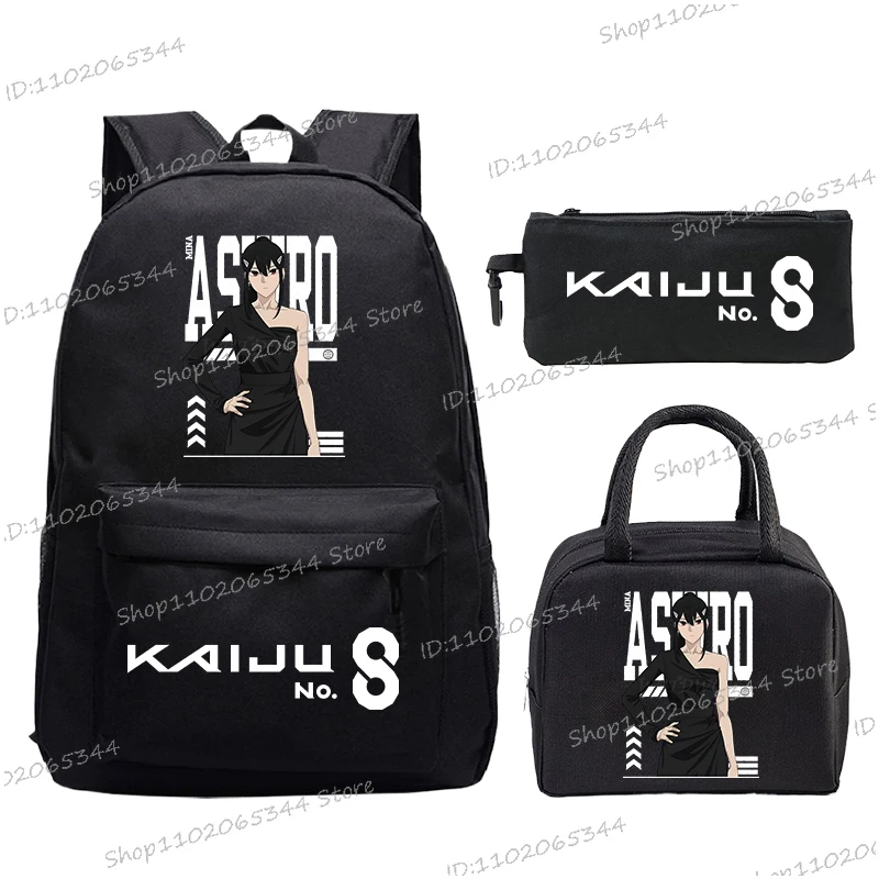 

3Pcs Set Anime Kaiju No 8 Bookbag Teenagers Student Schoolbag Boys Girls Large Capacity Backpack Rucksacks Back To School