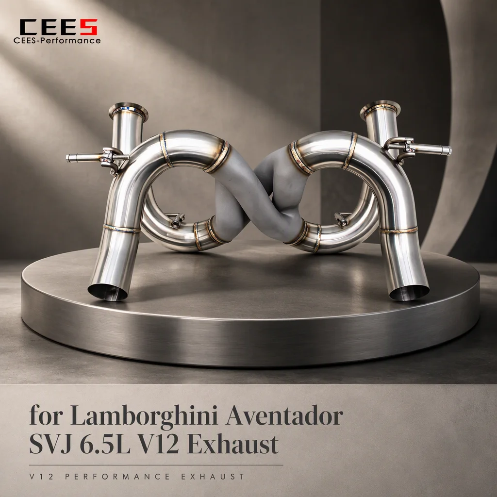 CEES for Lamborghini Aventador SVJ 6.5L Z Pipe Axle Exhaust 2011-2019 Non Valved Straight Pipes Bolt-on Exhaust Pipes
