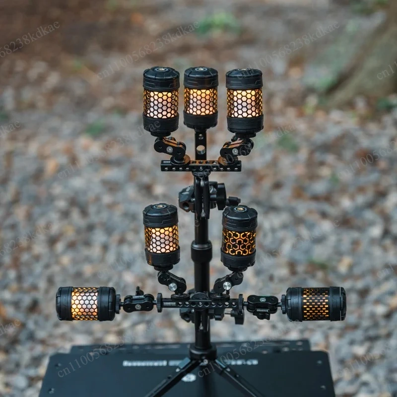 Aluminum Alloy Claw Shape Light Stand Adjustable Modular Portable Camping Tactical Lighting Bracket
