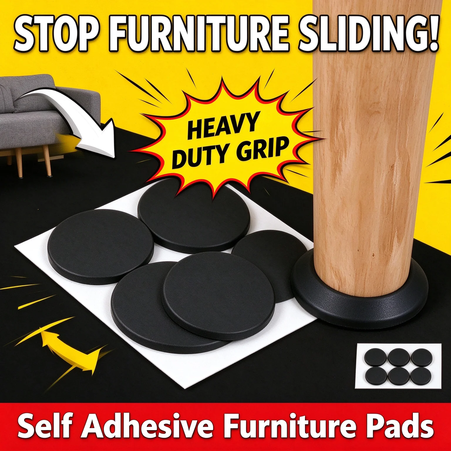 50Pcs Dark Grey Round Self Adhesive Silicone Buffer Dots Vibration Dampening Foot Cushions for Table Sofa Chair Laptop