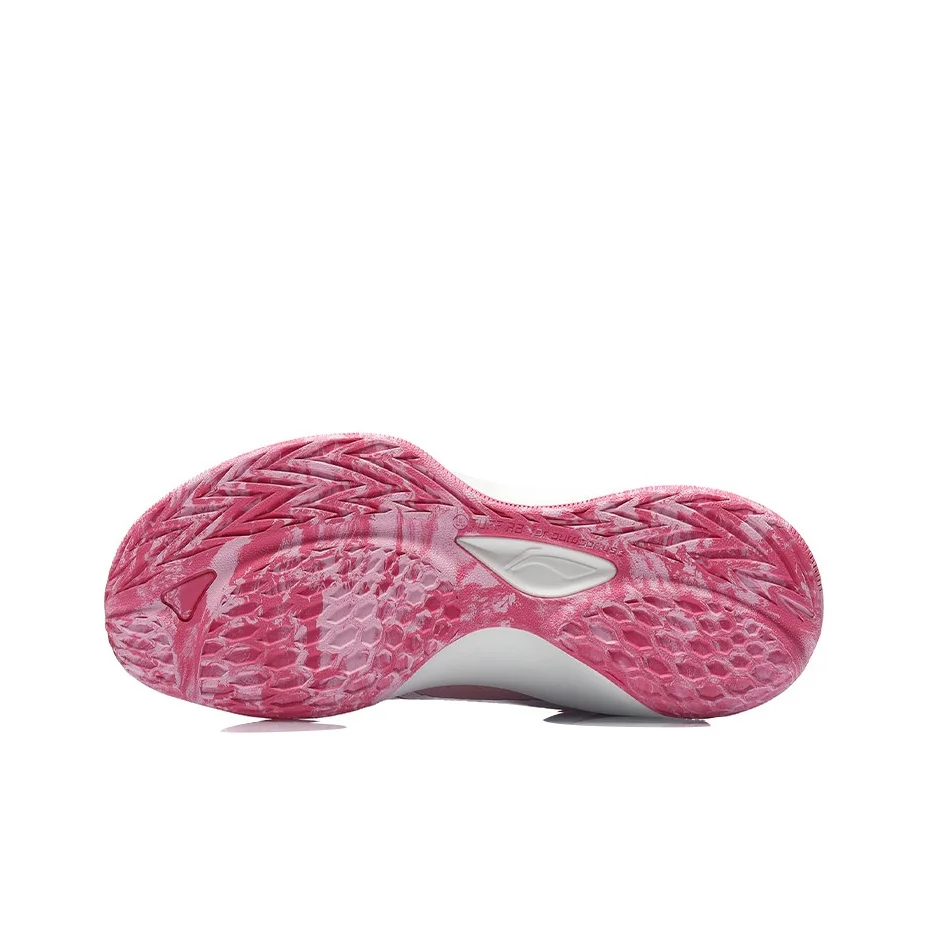 Li Ning Combat Low Basketball Shoes Men's Mid Top Peach Pink/White ABPR027-6 view 6