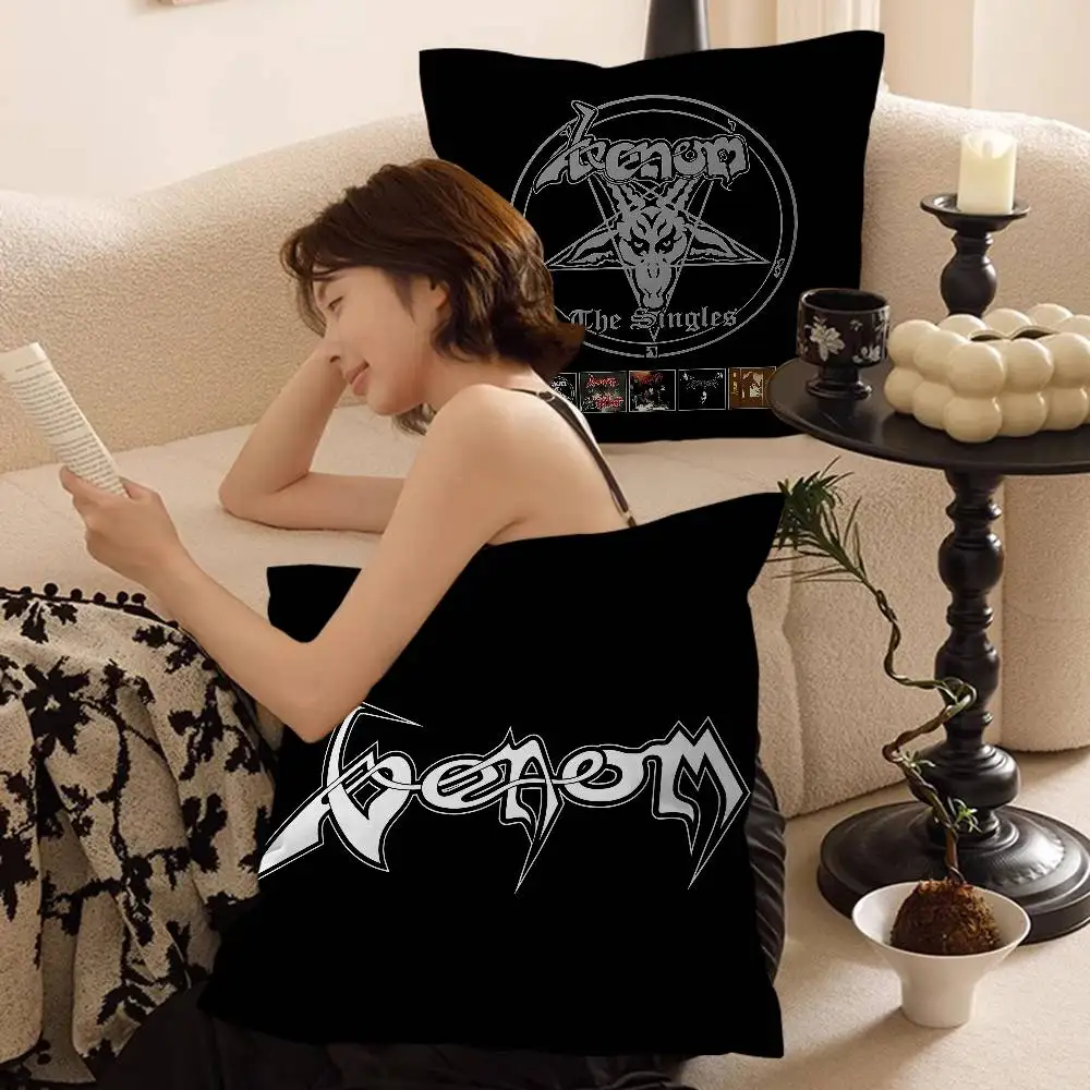 V-Venoms Black Metal Band Maple Design Cushion Cover Happy Autumn Harvest decor Holiday Decorati Pillow Cover
