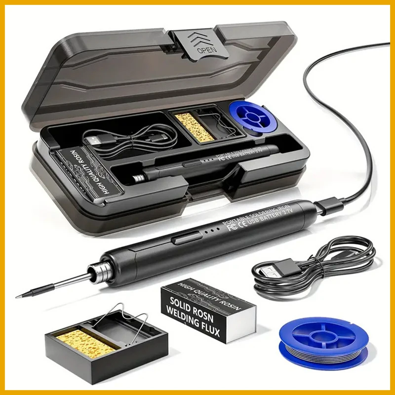 USB Wireless Digital Electric Soldering Iron Kit Cordless Adjustable Temperature 300-450℃ Smart Welding Solder Tool