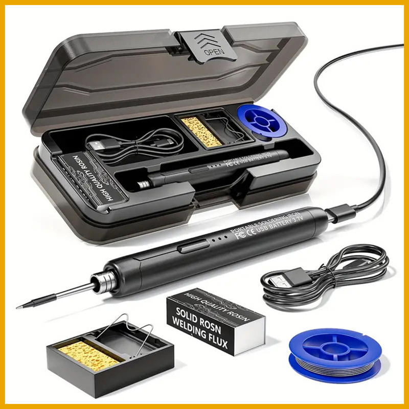  USB Wireless Digital Electric Soldering Iron Kit Cordless Adjustable Temperature 300-450℃ Smart Welding Solder Tool 