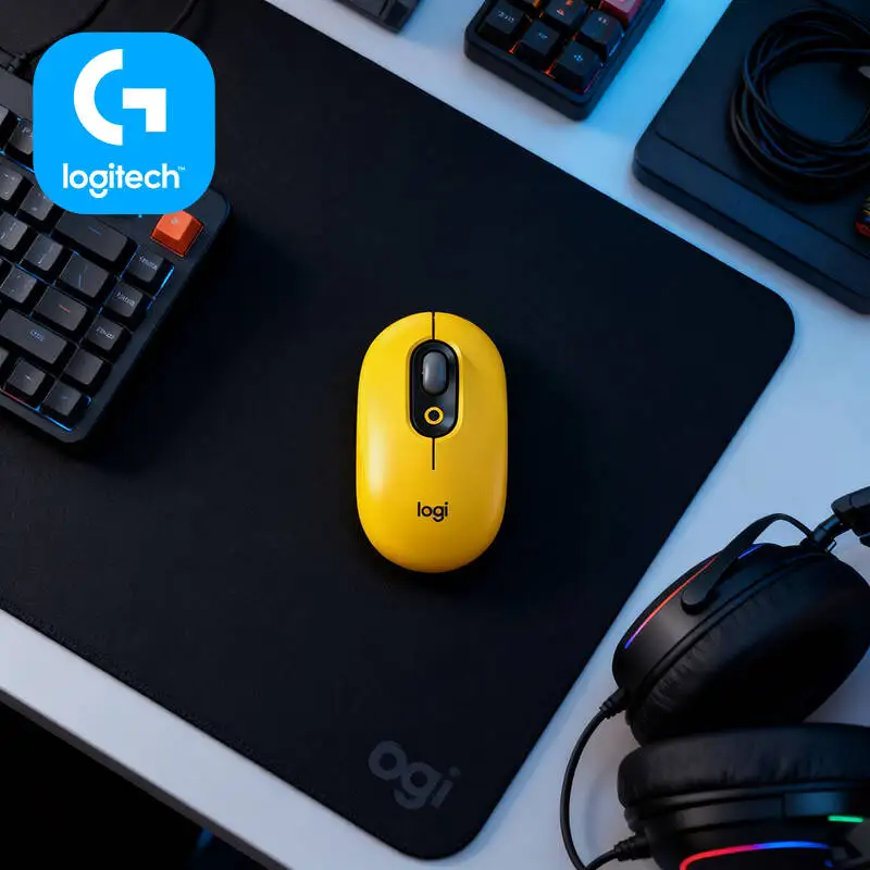 

Portable Logitech M350 POP Mouse Bluetooth USB 90% Less Noise 18-Month Battery for Weekend Getaway and Short Vacation