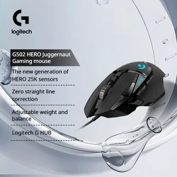 Logitech G502 Hero/SE Lightspeed przewodowa mysz do gier PC Gamer 11 programowalnych klawiszy podświetlenie RGB regulowana waga myszy USB