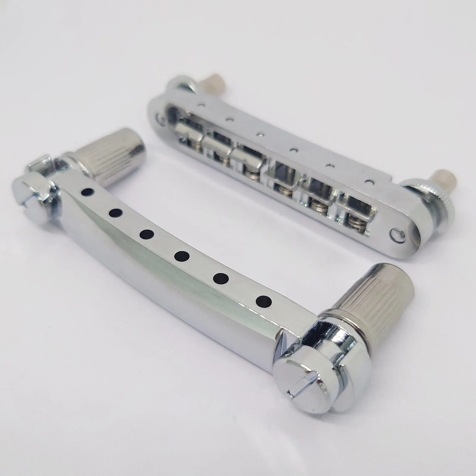 Guitar Fixed Saddle Bridge Tailpiece Set with ABR-1 Style Tune-O-Matic Bridge Chrome for ABR LP SG EPi Electric guitars