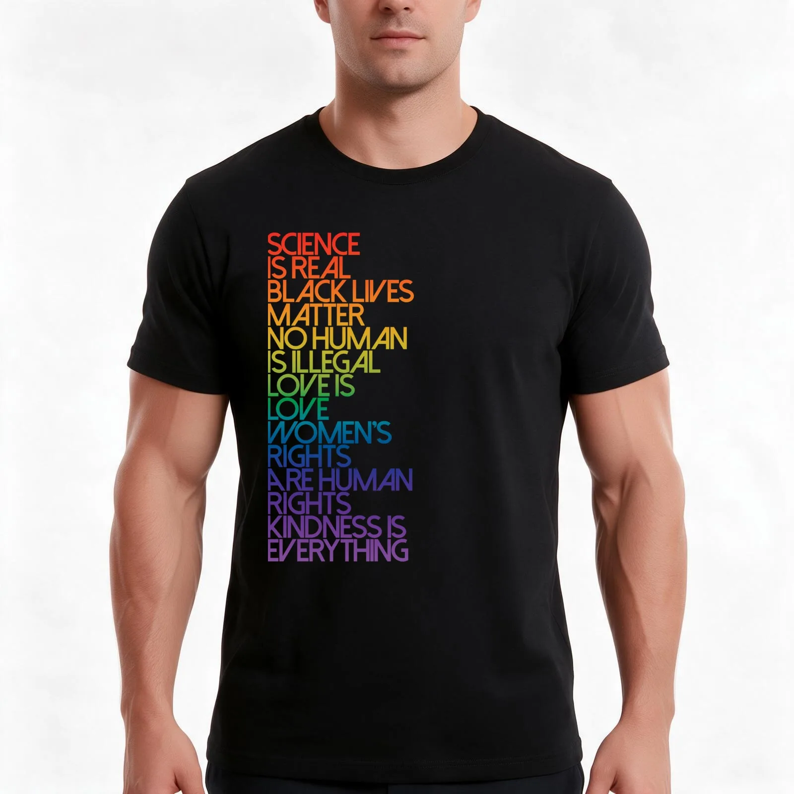 Science is Real Black Lives Matter T-Shirt, Summer Casual Cotton Tee, Oversized Streetwear Tops, Vintage Graphic Print