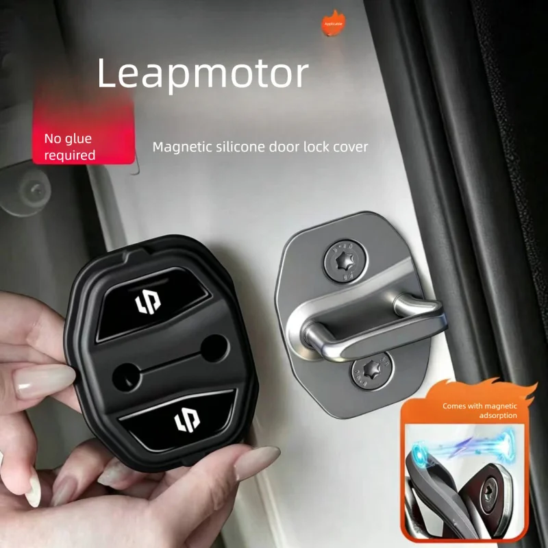 Magnetic Liquid Silicone Silent Door Lock Protector Anti Rust Cover Fit Leapmotor D19 C10 C11 C16 B10 Lafa5 EV Pad