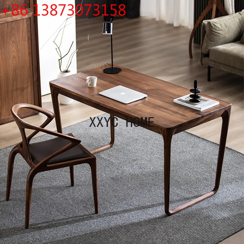 

Северная Америка Компьютерный стол из черного орехового дерева Письменный стол из массива дерева Скандинавский простой стол из цельного дерева