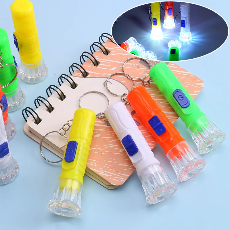 10Pcs Mini Children LED Flashlight Lamp Keychain Toys for Kids Birthday Party Favors Pinata Fillers Goodie Bag Samll Gift