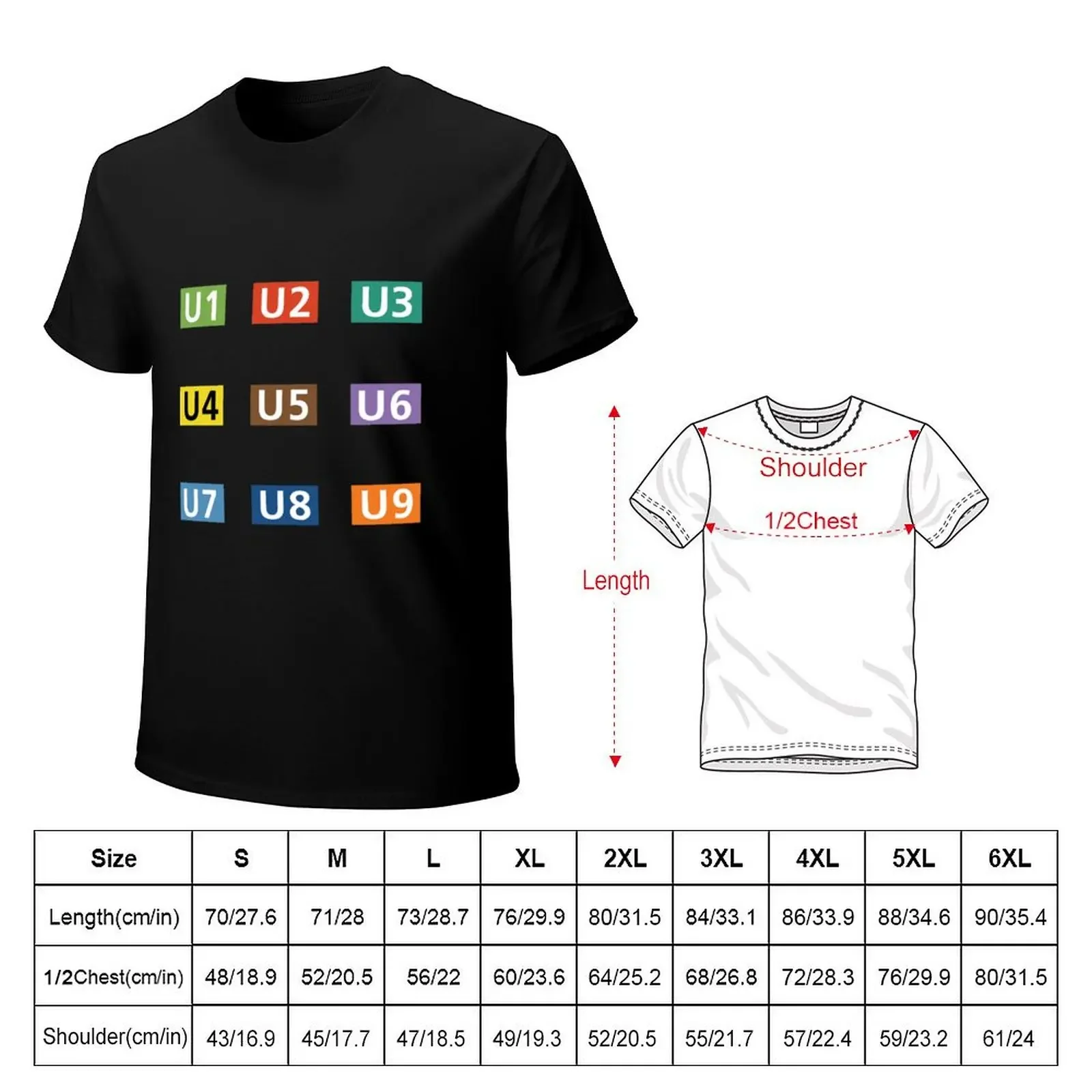 Berlin U-Bahn Line Symbols T-Shirt sublime anime clothes tee shirts for men