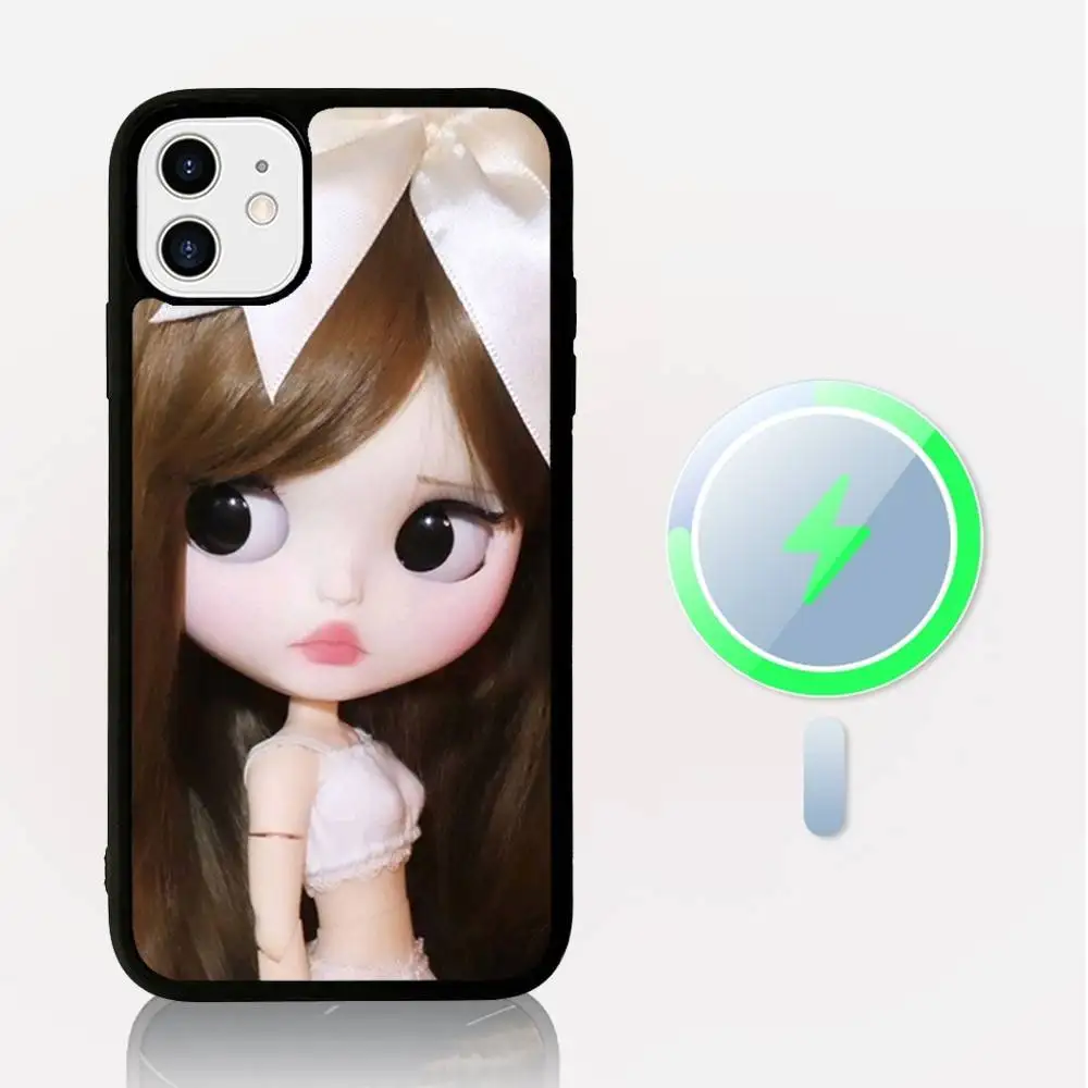 Bl-ytheS دمية لطيفة تصميم الأزياء حافظة مغناطيسية آيفون 17 16 14 13 12 11 15 برو ماكس زائد غطاء هاتف شحن لاسلكي