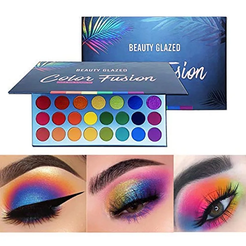 Beauty Glazed 39 Colors Glitter Matte Eyeshadow Palette Rainbow Fluorescent High Gloss Pearlescent Long Lasting Glitter