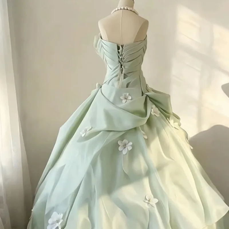 Vestido de noche estilo Sen sin tirantes, adelgazante, para adulto, regalo, vestido de princesa, fiesta de cumpleaños, anfitriona, actuación, personalizable