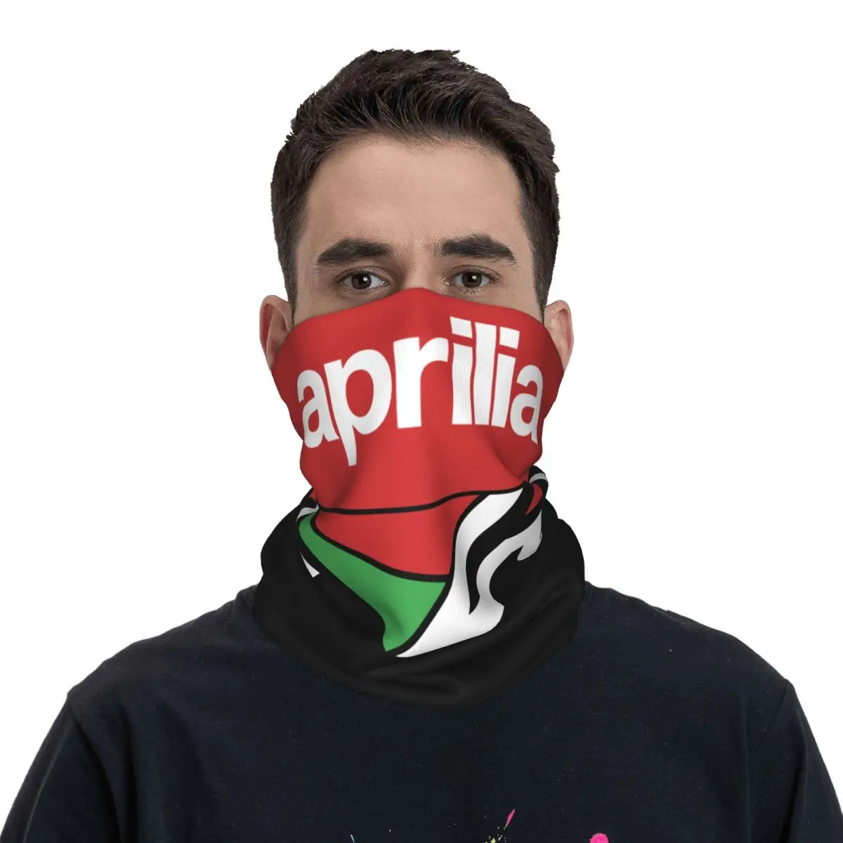 

Men Aprilia Racing motor Bandana Merch Neck Gaiter Printed Mask Scarf Multifunctional Headwear For Cycling Suit for All Season