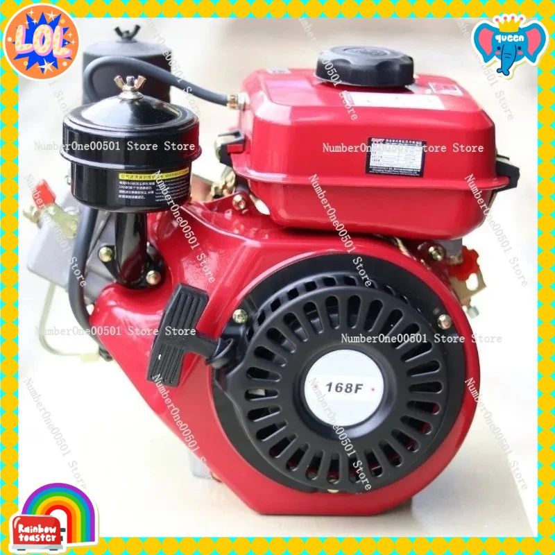 Single Cylinder Air Cooled 168F Small Diesel Engine Thresher Micro Tiller Water Pump Generator Polisher