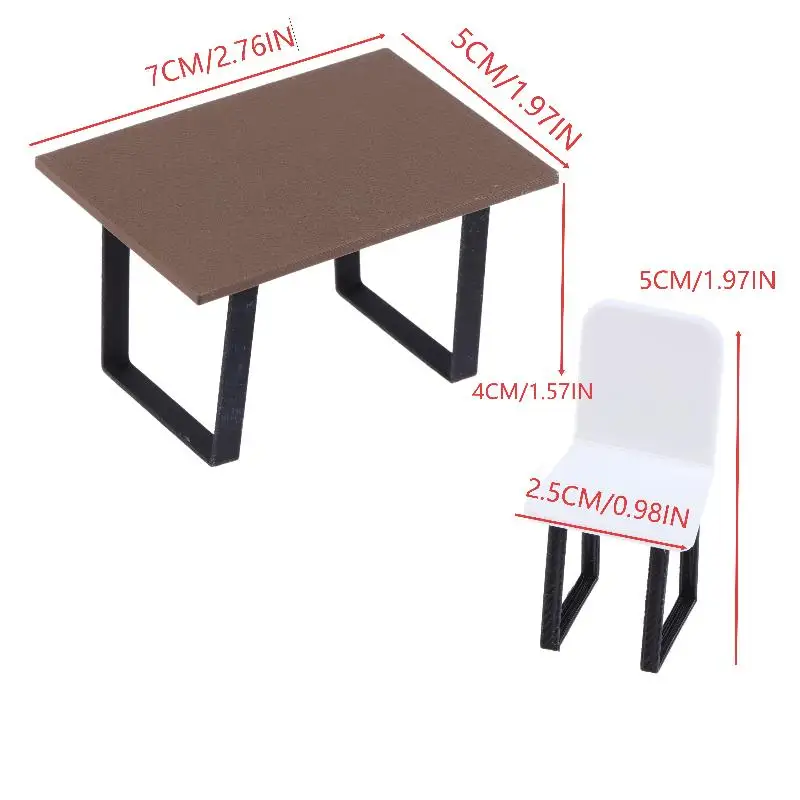 1 12 Dollhouse Miniature Furniture Dining Table And Chairs Classic Wood Model Set For Collectors Living Room Scene