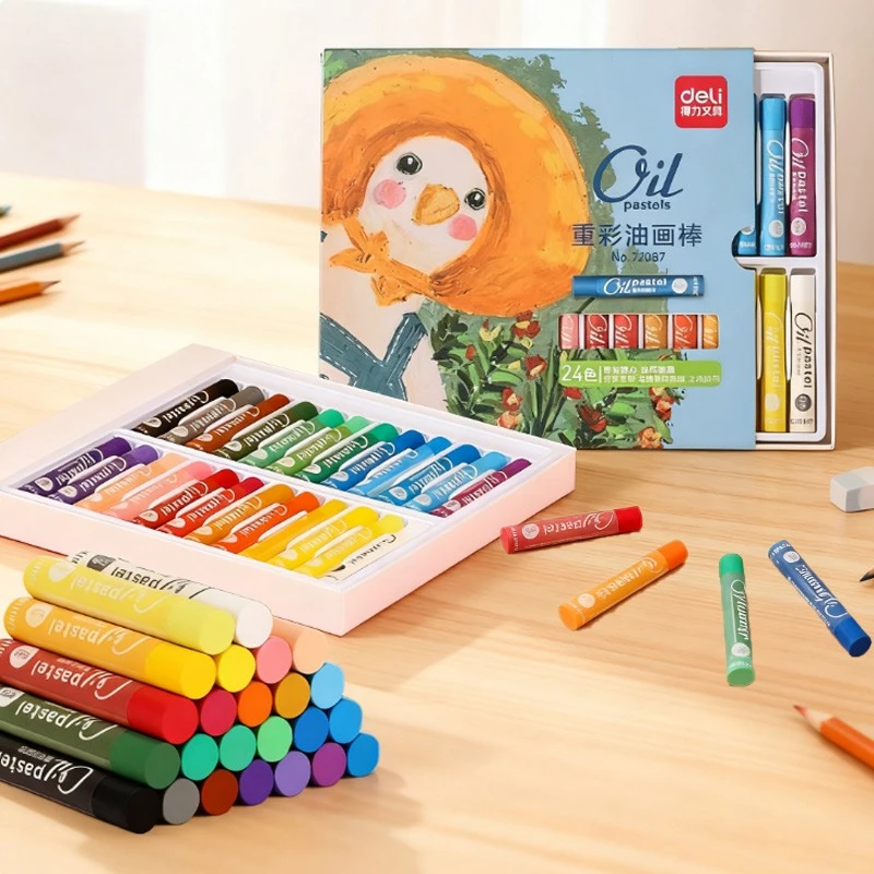 

24color Heavy Color Oil Pastel High Saturation Easy Coloring for Children's Paintings Graffiti Art Creation Handbook Decoration