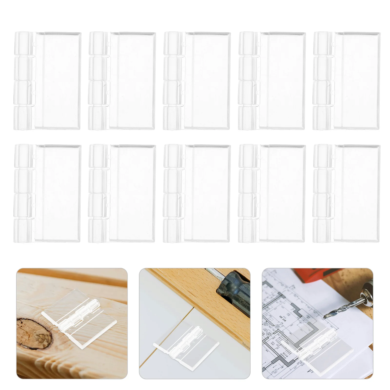 

20pcs Acrylic Hinge Clear Micro Cabinet Compact Translucent Piano Mini Tiny Furniture Hinges Durable Easy Versatile