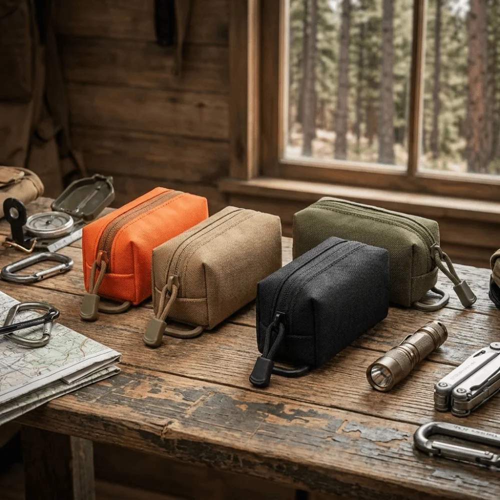 

Hanging Bag Portable Waist Pack Zipper Closure Oxford Fabric Key Organizer Lightweight Mini Size Tool Kit Outdoor