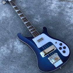 4003 Electric Bass Guitar, Blue 4 String Bass, Upgrade Adjustable Bridge Available, Rosewood Fingerboard, White Pickguard