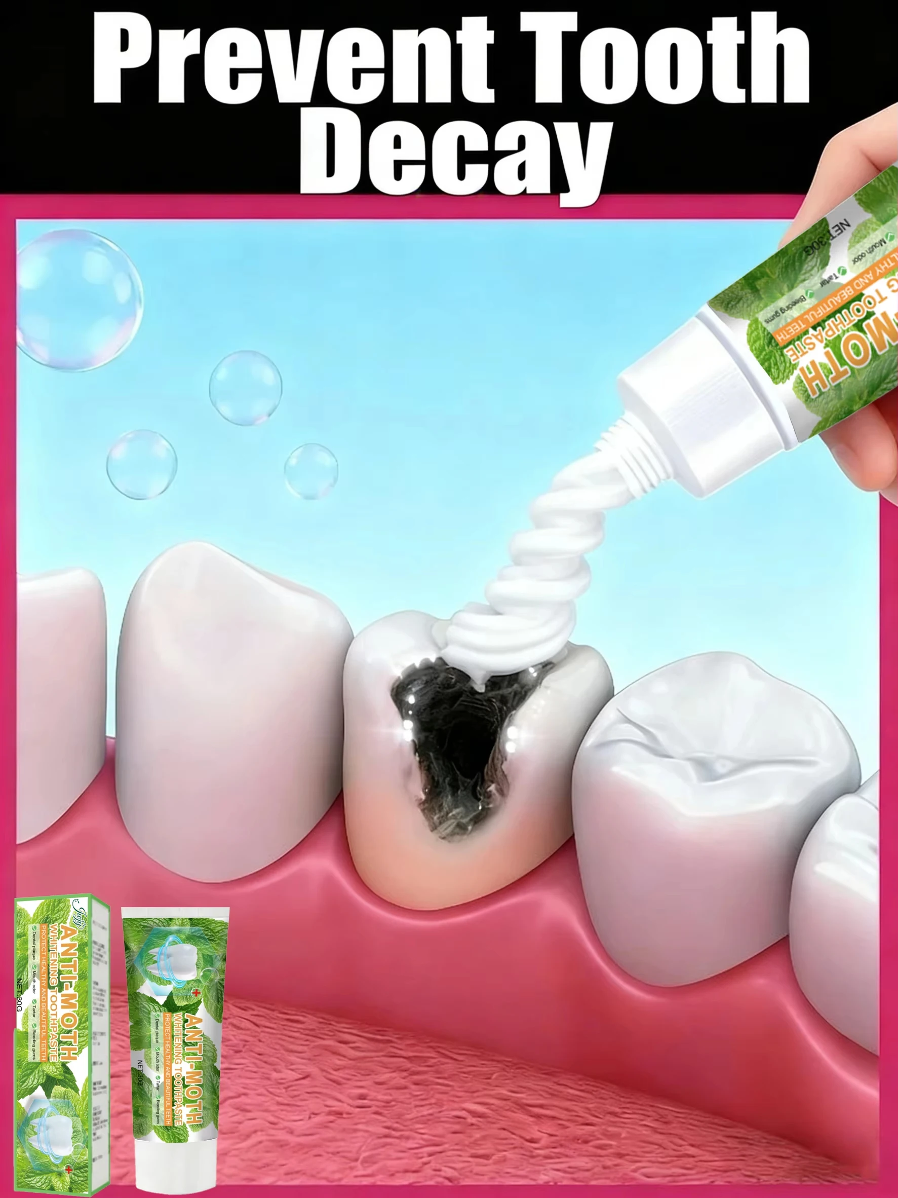 Anti-cavities Toothpaste Fight Plaque Build-up Combat Bad Breath Soothe Tooth Sensitivity Care for Gums Prevents Cavities